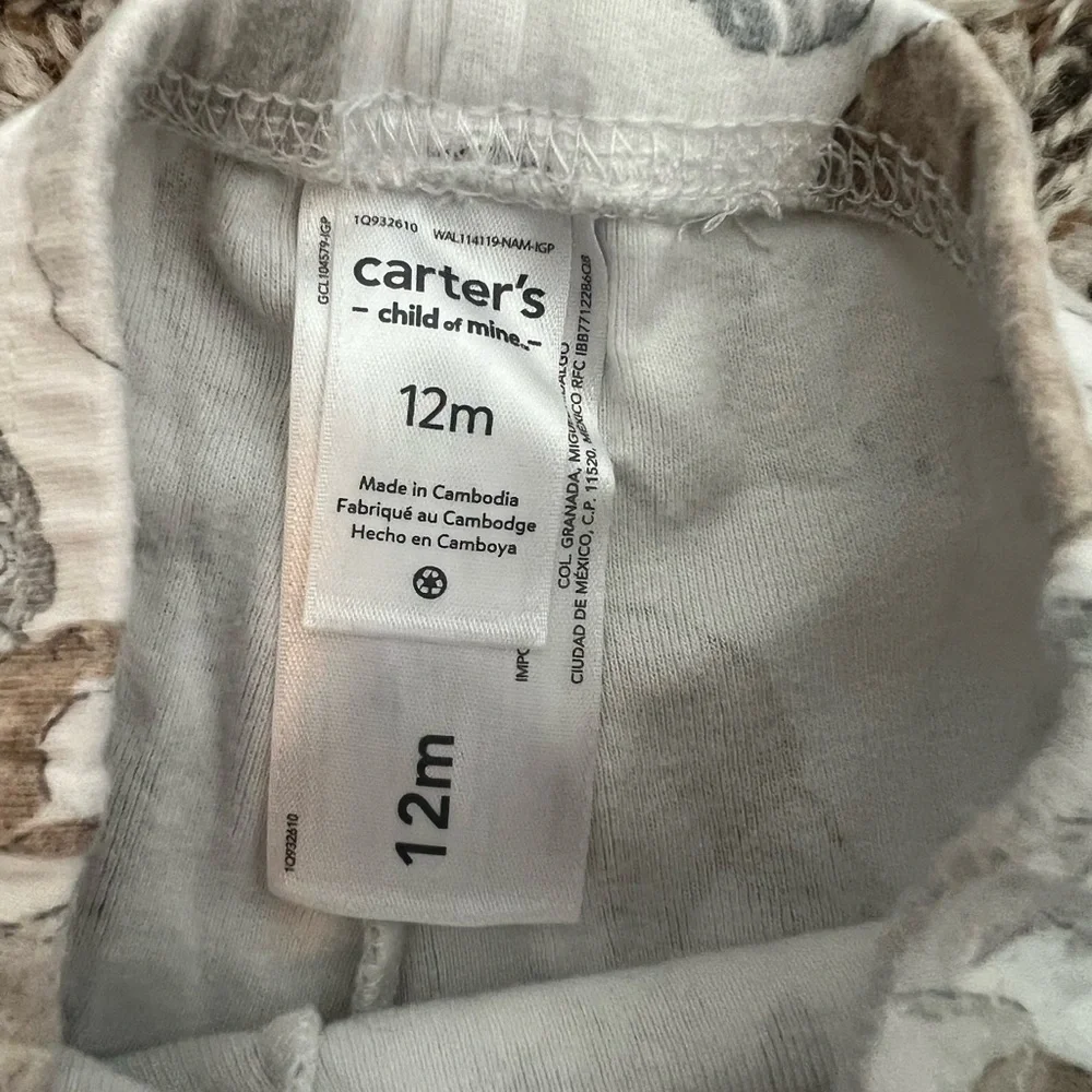 Carter's Boys Animals Pattern PJ Pants 12M (0565)
